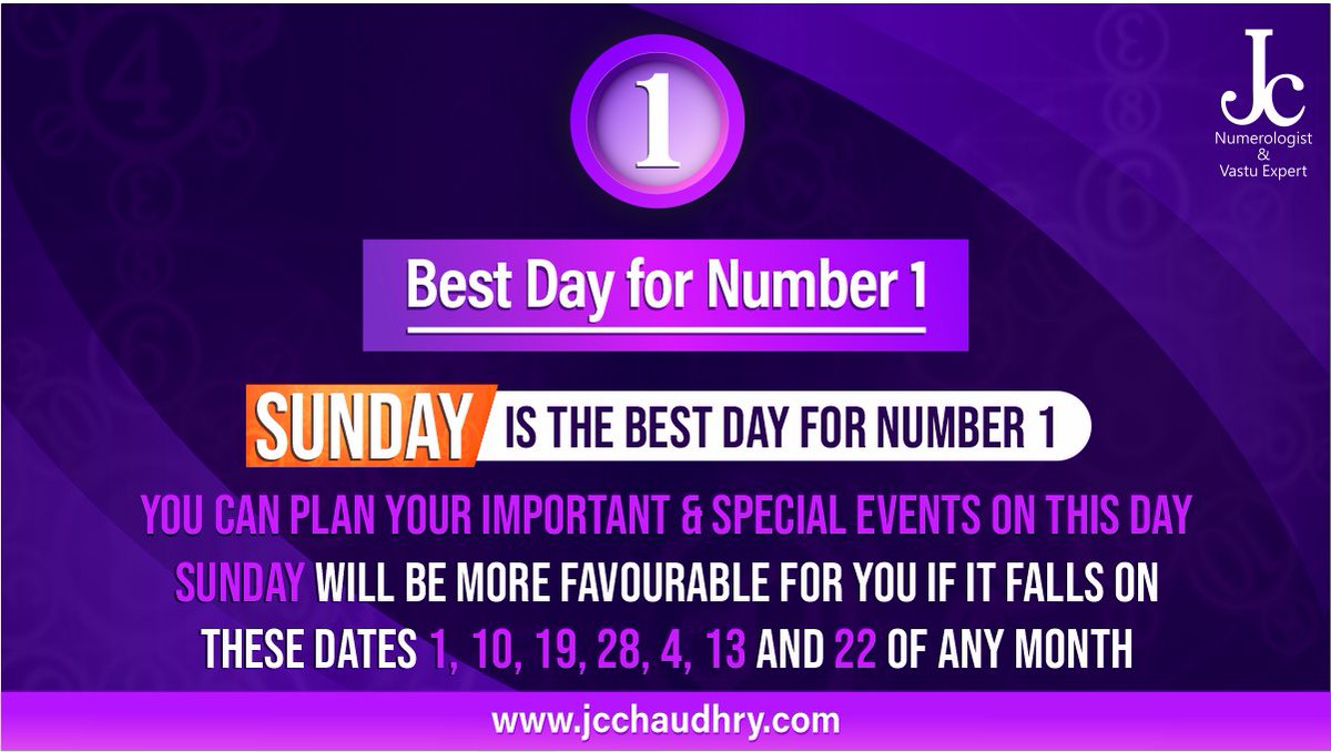 jc_chaudhry's tweet photo. People born on the 1st, 10th, 19th and 28th of any month are represented with Number 1

#predictions #prediction #aboutYOU #Luckytime #LuckyDays   #reading #summer #positivity #life #SundayFunday #sundayvibes #future #JCChaudhry #August #bestdays #Psychicnumbers #numerology https://t.co/Bl9MkMQ5m7