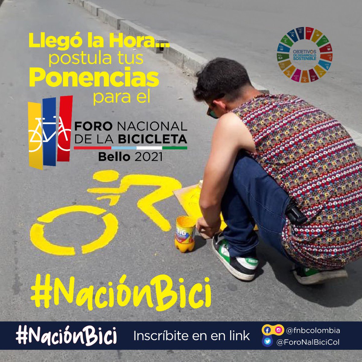 ForoNalBiciCol's tweet photo. La ruta académica del @ForoNalBiciCol Bello 2021, pretende generar insumos claros para la actualización de los Planes de Ordenamiento Territorial (POT), la actualización del Plan Nacional de Seguridad Vial y para los capítulos de movilidad activa en el país. 👇🏼 https://t.co/DKwrPJvogA