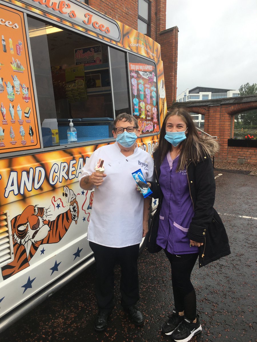 Bryson Care staff enjoyed a lovely treat at work today, a great day for an ice cream! 🍦☔️🌈