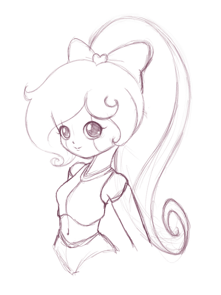 JDanuel_S's tweet photo. I haven't sketched anything in a long while. Several things keep me from doing so regularly, but I was just curious how @CyberiaHeart would look with a ponytail. (Well, besides the one she usually has as a pony.)

She kinda looks like Shantae. https://t.co/w1JeLpPwUG
