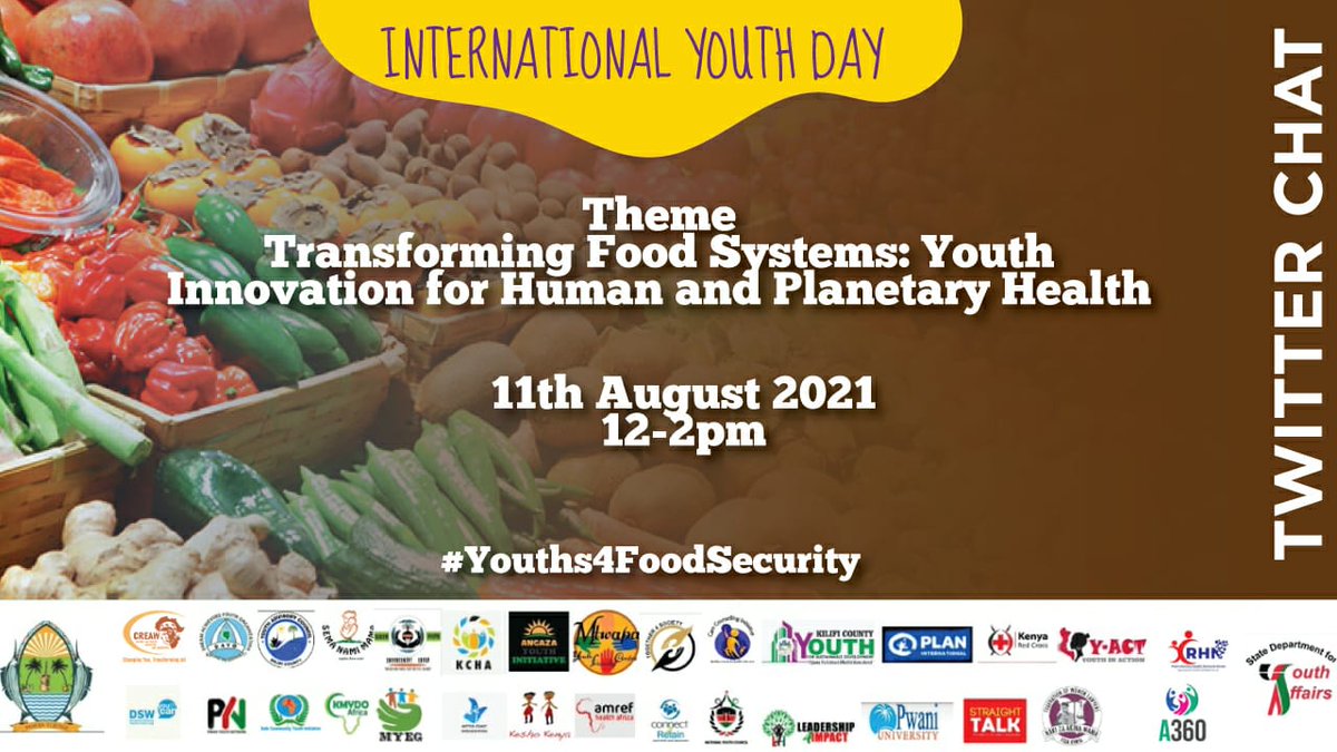 #InternationalYouthDay2021's theme - Transforming Food Systems:Youth Innovation for Human and Planetary Health is opportunity for youth to transit from menu to high table to make decisions impacting on them.
@ItsPOS
#EconomyYaVijana 
#Youth4FoodSecurity 
#ActionCountersTerrorism