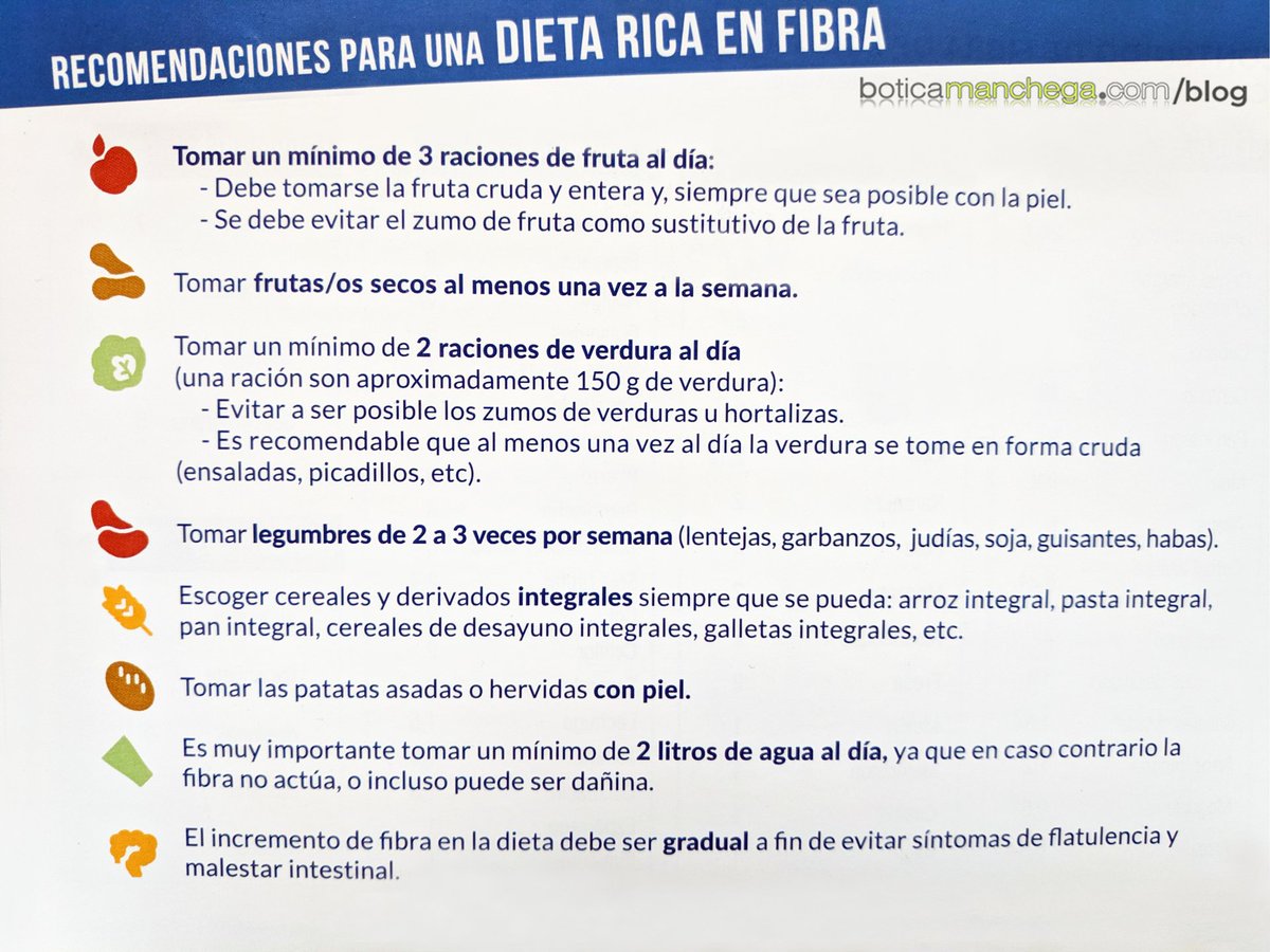 BoticaManchega's tweet photo. Nuevo #post en el #blog: Recomendaciones para una dieta rica en fibra. 
👉🏻https://t.co/Bs1gXKJqTm https://t.co/vLxOmnp13y