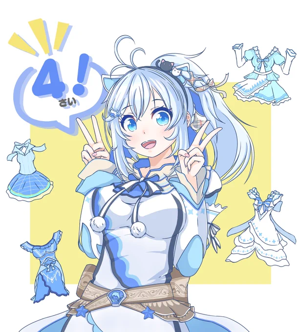 シロちゃん4歳のお誕生日おめでとうございます🐬🎉
#SiroArt
#シロちゃん誕生日 