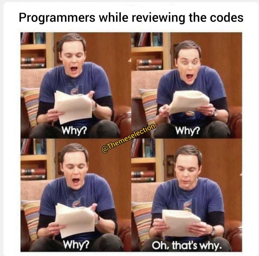 PR0GRAMMERHUM0R's tweet image. Logic while coding > Logic while reviewing the same code reddit.com/r/programmerhu…