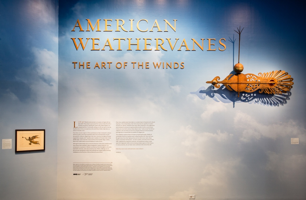 FolkArtMuseum's tweet photo. “It’s time to remember weathervanes, one of America’s oldest crafts.” - @ArchDigest on “American Weathervanes: The Art of the Winds,” which is open now at the Museum. 
⁠
tickets: https://t.co/6RlJhLKvXx

#AFAM #AFAMVanes #Weathervanes #FolkArt https://t.co/C63Gc9YSTd