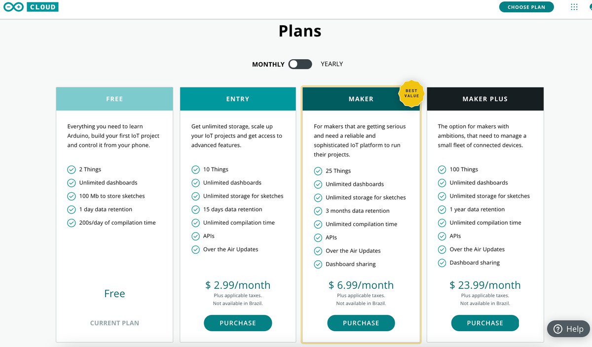 youtoy's tweet image. このあたりの有償・無償プランのまわりの話もチェックしておかないと。

#Arduino #ArduinoIoTCloud