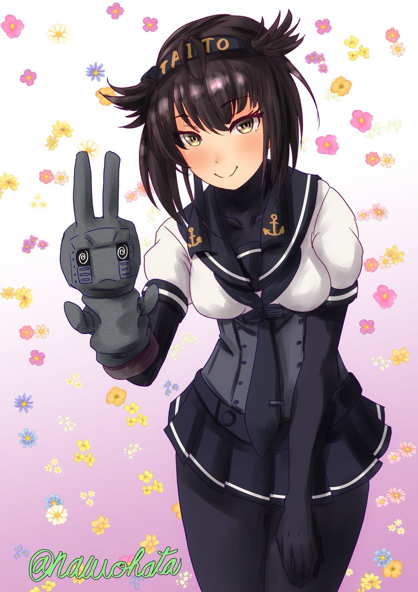 艦これ お題箱から タイトープライズであった長10cm砲ちゃんのパペットを着けた初月 と ナヲハタのイラスト 艦これ お題箱から タイトープライズであった長10cm砲ちゃんのパペットを着けた初月 と ナヲハタのイラスト