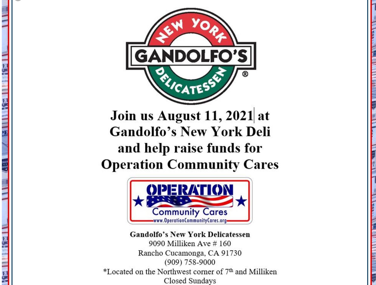YourTitleGuy's tweet photo. TODAY Come out &amp; support Operation Community Cares, &amp; get some good grab!! #SupportOurTroops  August 11th. @OpComCares @GandolfosRC https://t.co/bFy5FGjE3p