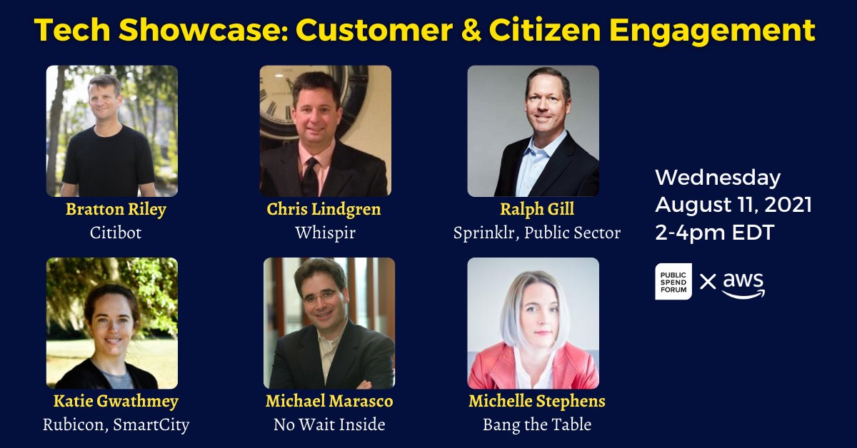 The AWS X PSF Tech Showcase is finally here! Register below to hear from 6 innovative companies who are developing cutting edge tools to help governments address challenges before problems arise. #PublicSpendForum #GovShop #OpenGovMarkets
hubs.la/H0TYJ7_0