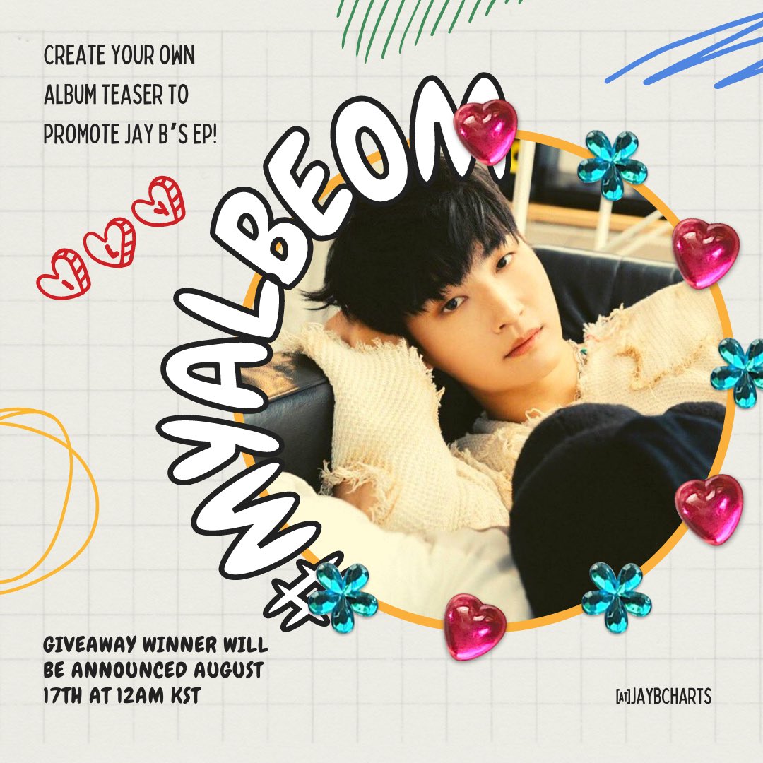 jaybcharts's tweet photo. #MYALBEOM Challenge! 🎉 

Create your own Albeom teaser to promote Jay B’s 1st EP!

We will be randomly selecting ONE winner! The winner of this giveaway will receive a copy of Jay B’s physical album!! 🔥

Look at the details below on how to enter! 💙

@jaybnow_hr #JAEBEOM https://t.co/Vh110f7lQy