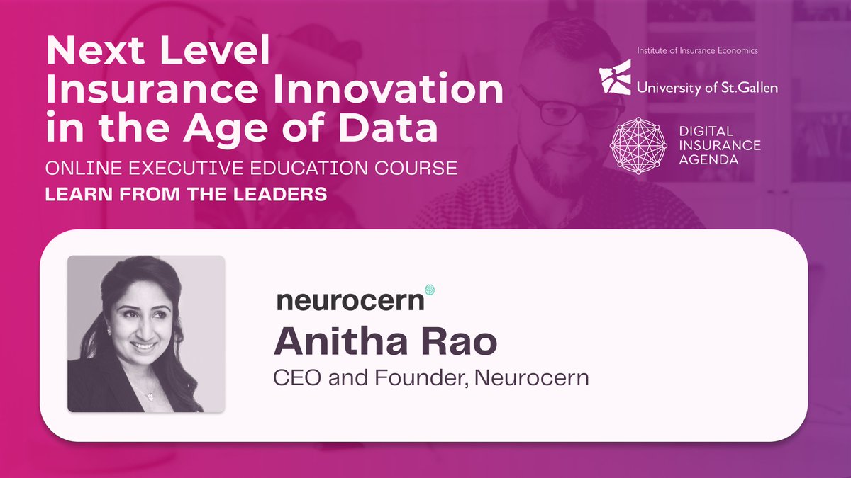 ReggyDeFeniks's tweet photo. Do you want to know everything on the future of health? @AnithaRF , CEO and Founder of Neurocern, will discuss data-driven service engineering in insurance and new services for health rehabilitation at the upcoming course. https://t.co/SMV5iLjhWs https://t.co/hUqgijhce9