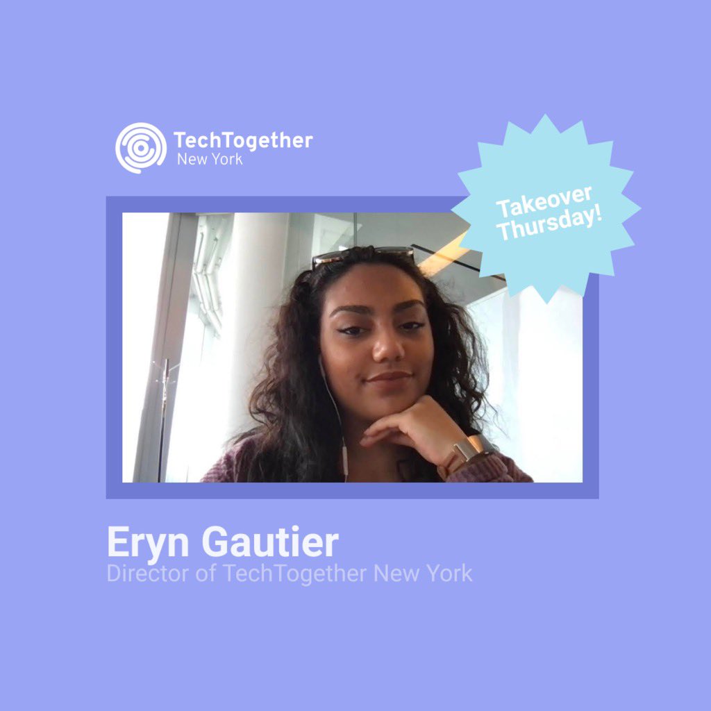 TechTogetherNY's tweet image. TYNY presents our Takeover Series! We are excited to introduce our 1st Instagram takeover starring our Chapter Director Eryn Gautier! 

She is currently a senior at Mount Holyoke College majoring in CS 💻. 
Watch our story on insta tomorrow (Aug 12) to tune in to a day with Eryn!