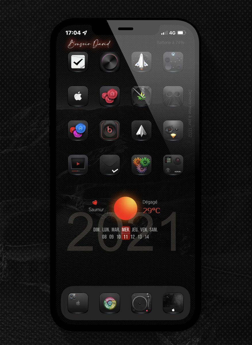 TeboulDavid1's tweet photo. Afternoon โ๏ธ๐ฉ
.
.
๐ #YoorWeather 1.6.2 beta๐@JCRocky5 ๐ฅ
๐ฎ Icons @Attairdu57slm
.
.
#ios14homescreen
#ios14icons
#nojailbreak
#shortcuts
#wallpaper
#iOS15beta4
#YoorWeather @jennysblessed (edit) @kleinmone @apodo_ (weather icons) https://t.co/kuXBFygS9v