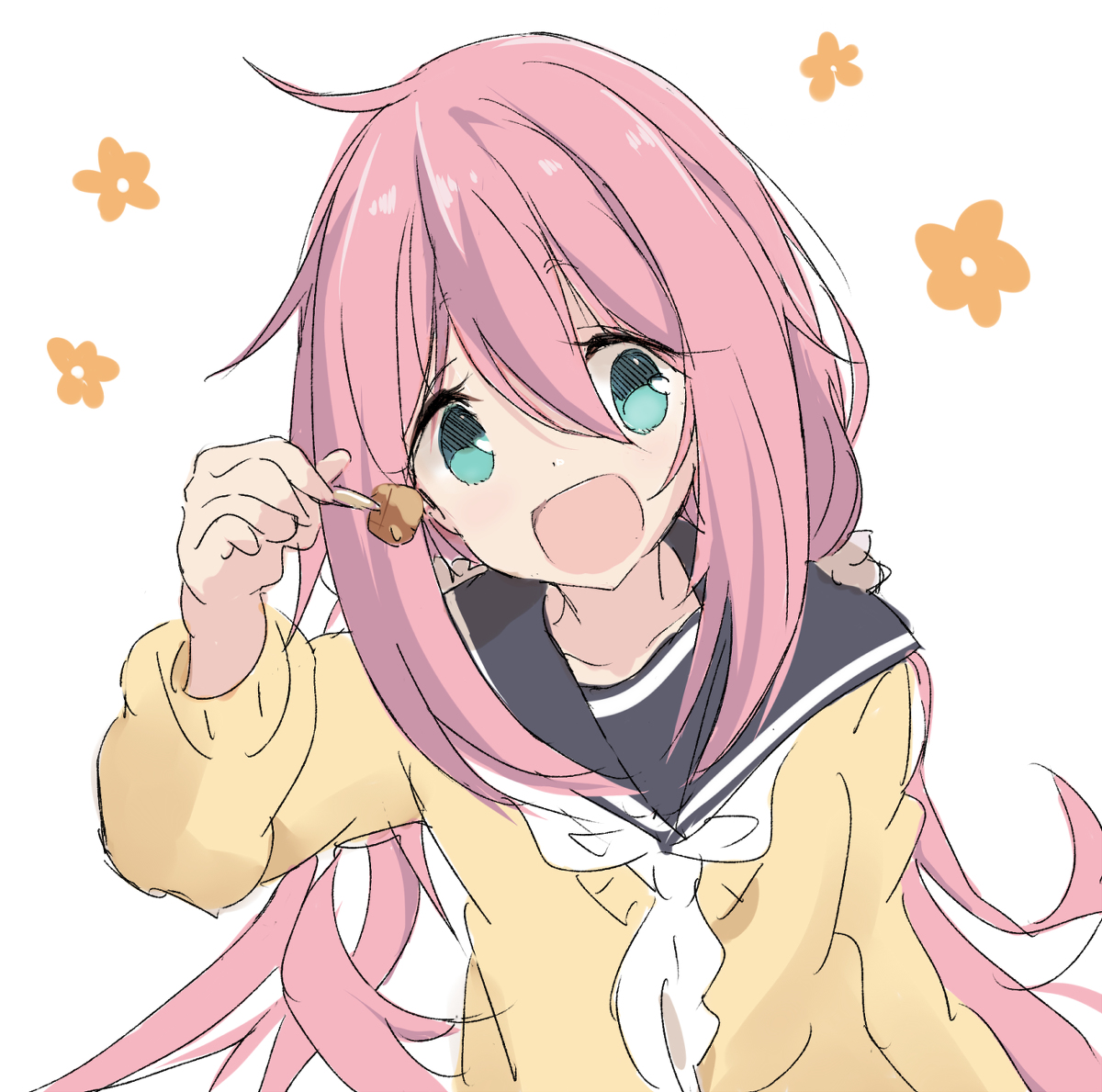 ゆるキャン「食べる? #ゆるキャン△ #各務原なでしこ https://t.co/sOtzZ」|COREのイラスト