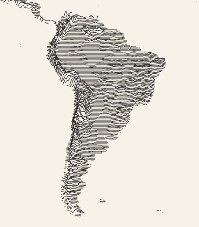 joewdavies's tweet photo. Just stumbled upon this really cool website made by @anvaka that shows elevation as ridgelines for anywhere on earth! https://t.co/tg9WaJxgNc

Big fan.
(shame about web mercator, but you can't have it all!) https://t.co/ogQNELoMVz