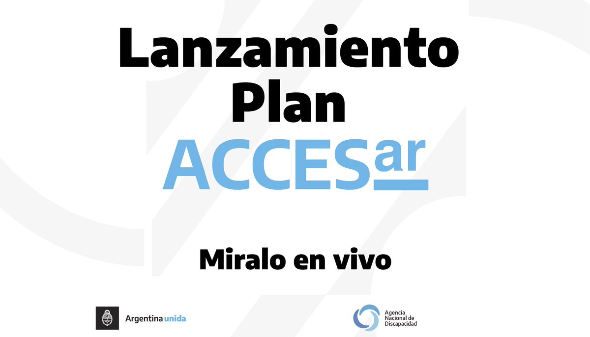 ANDIS_Arg's tweet photo. 💻 | En instantes, el presidente @alferdez encabeza el acto de lanzamiento de AccesAR, un plan de apoyo a los municipios para la implementación de políticas públicas en materia de discapacidad.

🔗 | https://t.co/kzTXC3E3sv https://t.co/zzlhwgKbK5