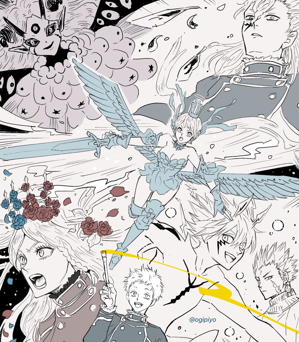 Lucas86594830's tweet photo. Era pra ser só mais uma derrota da Tríade Negra, mas acabou virando uma guerra.
@ogipiyo
#BlackClover #BC302 #BC303 https://t.co/7Teeg0DY9J