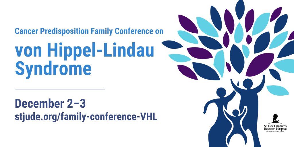 StJudeResearch's tweet image. Learn best practices for managing tumors caused by von Hippel-Lindau syndrome at the free virtual St. Jude Cancer Predisposition Family Conference Dec. 2–3. Open to families and medical professionals. Register today. ow.ly/8GYR50FNJsw #VHLawareness #cancerpredisposition
