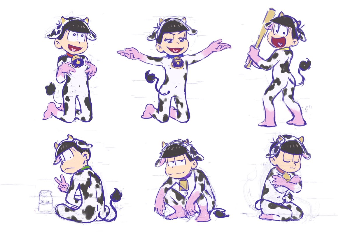 🐄牛松さん(へそウォ風) 