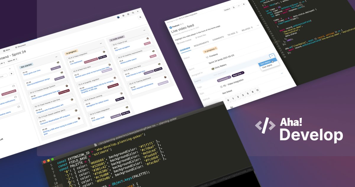 aha_io's tweet image. If you are a developer or care about one, this is big news. Aha! Develop — a fully extendable agile development tool — is now available for everyone. bit.ly/2XkKuGn