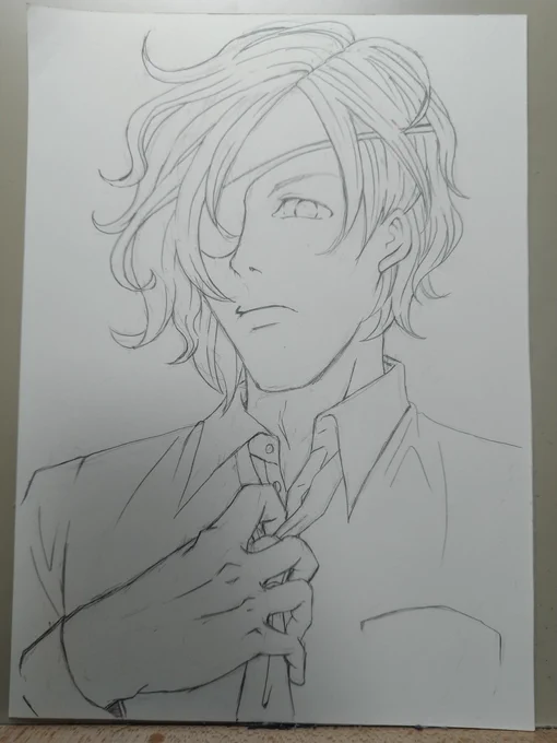 原稿への集中力がきれたので水彩画下書き。ハマってるなぁ 