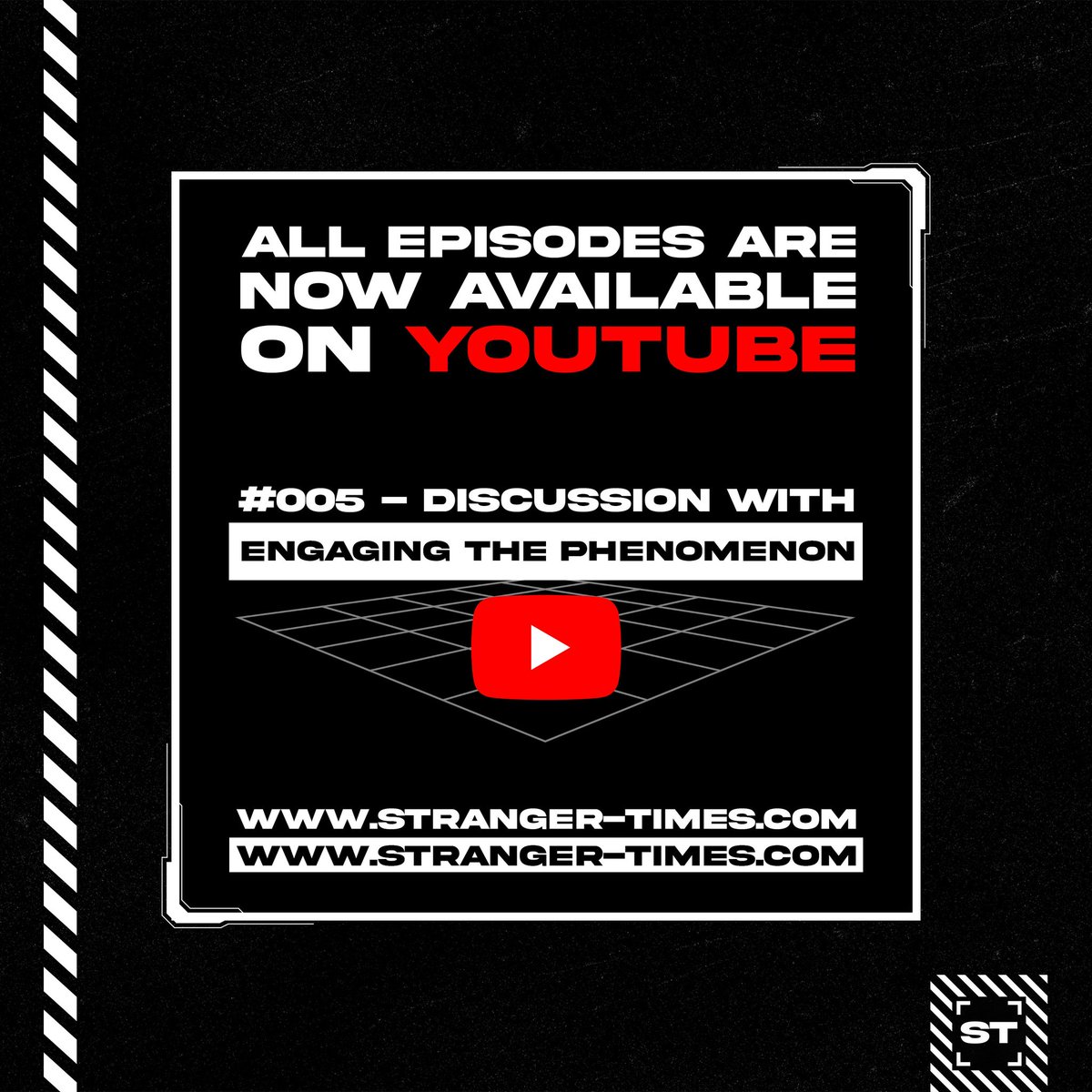 StrangeTimesPod's tweet image. All episodes are now available on YouTube. 

#005 - Discussion with Engaging The Phenomenon.

Link: youtu.be/IVYxvfUhIKE

Retweets are appreciated! 🛸

#UFOtwitter #StrangerTimes