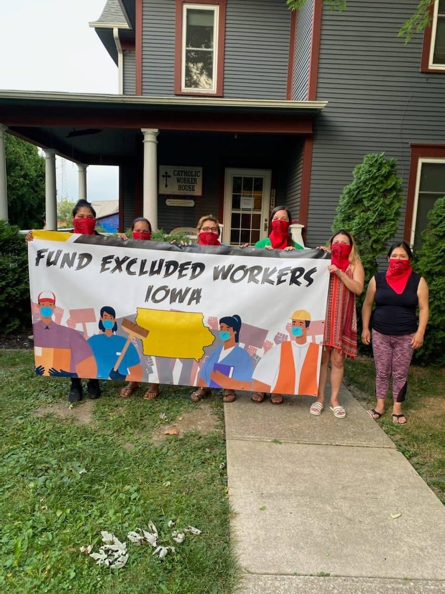 ICTenantsUnion's tweet photo. Our general meeting tonight is going to be postponed to next Wednesday, August 18th, so we can stand in solidarity with the March For Excluded Workers today. Iowa City needs to allocate its emergency funds to workers, especially migrants, who have been hardest hit by the pandemic https://t.co/2XvDZ7RMMa