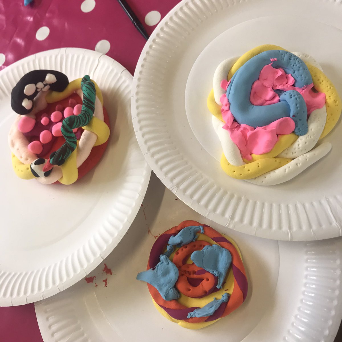 Creative #silkclay #creations from the @ignite_sheff #artworkshop I ran today at #shiregreen united reform church. Lovely to e see such creative and playful children and adults!