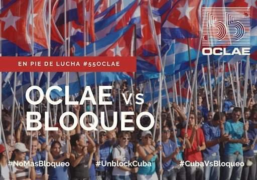 La OCLAE  ha hecho suyo el reclamo del pueblo cubano por el levantamiento del bloqueo. Los jóvenes seguimos unidos construyendo el futuro y defendiendo las causas nobles de los pueblos.<a href="/DiazCanelB/">Miguel Díaz-Canel Bermúdez</a> <a href="/DrRobertoMOjeda/">Dr. Roberto Morales Ojeda</a> <a href="/aylinalvarezG/">Aylín Alvarez García</a> <a href="/lisaracorona1/">Lisara Corona</a> <a href="/UJCdeCuba/">UJC de Cuba</a> <a href="/OPJMCuba/">OPJM Cuba</a>