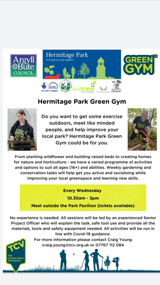Hermitage Park Green Gym are looking for people of all ages, so bring the kids, bring the grandparents, bring your pal, everyone is welcome!