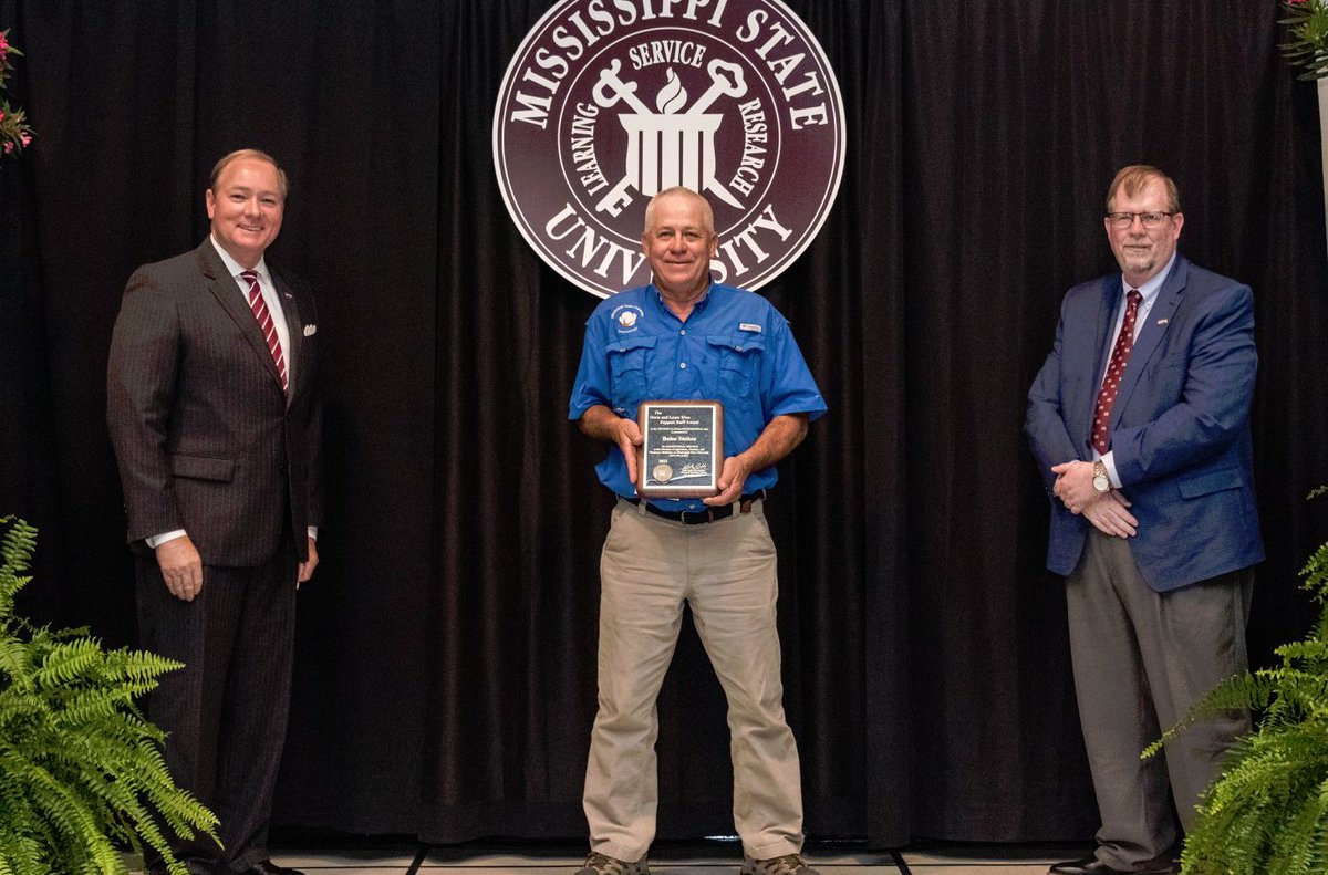 MSU_AG's tweet photo. Congratulations Boise Stokes, recipient of the Doris and Louise Wise Support Staff Award! Boise is a #MAFES Research Technician at Delta Research and Extension Center! https://t.co/BGGCX46hyU
