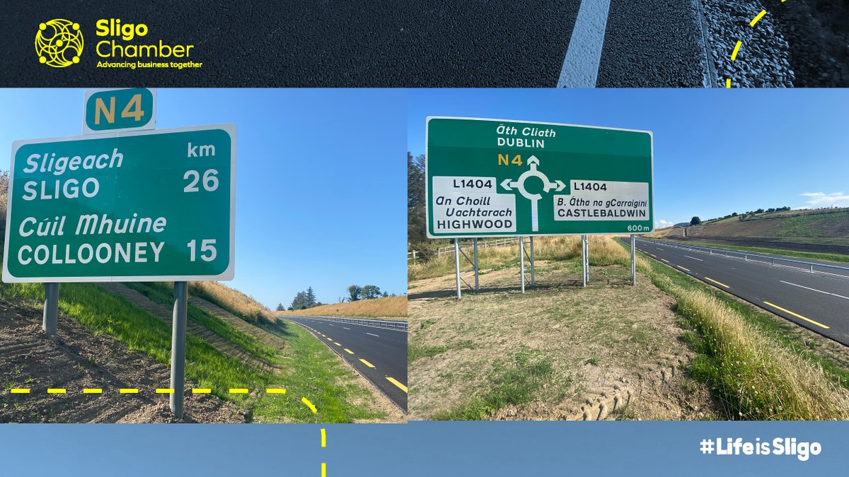 The newly expanded #N4, is supported by Sligo Chamber Industry Group who are highly ambitious about attracting investment into Sligo and the newly upgraded section of the N4, from Collooney to Castlebaldwin, is a significant boost for Sligo and the wider region.
#LifeisSligo