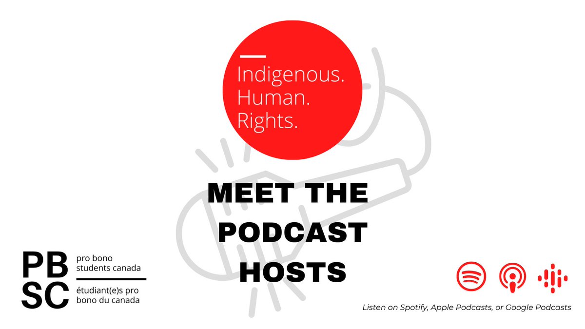 Have you listened to our Indigenous Human Rights Podcast yet? Episode 3 will be dropping soon, so make sure you subscribe! 👂🦻 👂 open.spotify.com/show/5gY06Yg50…

In the meantime, let's get to know our hosts!