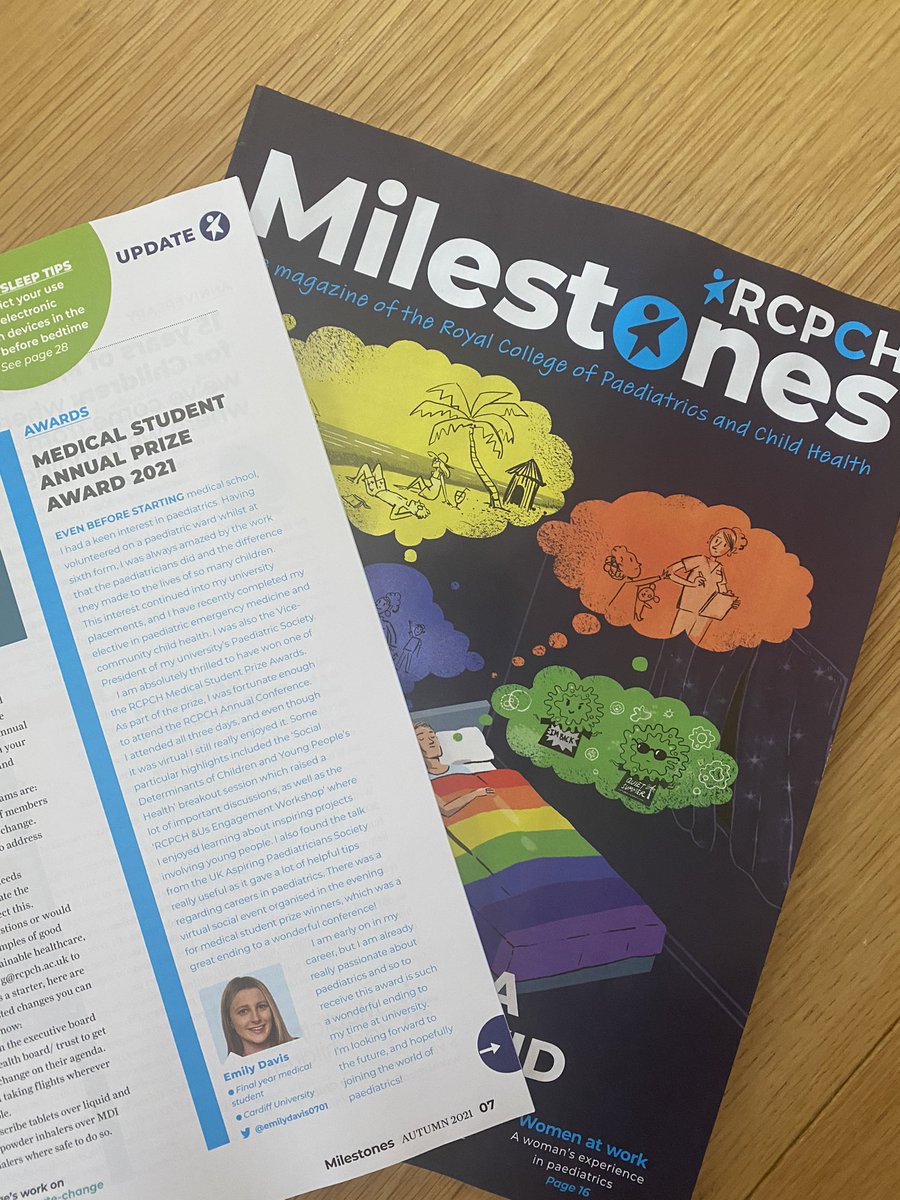 So excited to see my piece about the Medical Student Prize Award 2021 in the #RCPCHMilestones magazine!! Thank you so much to the team for asking me to write about it ☺️ Such a lovely surprise to come into after work