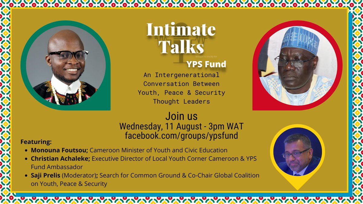 achaleke1's tweet image. It was a pleasure speaking alongside @MFoutsou Minister of Youth Affairs &amp;amp; Civic Educ 🇨🇲 during the #IntimateTalks on the Youth Peace &amp;amp; Security Fund @YPSfund &quot;Young people cant build lasting peace without funding &amp;amp; support&quot; 🇨🇲 @CanadaCameroon @SZKhaled @ChrisDennysUK @UN @SFCG_