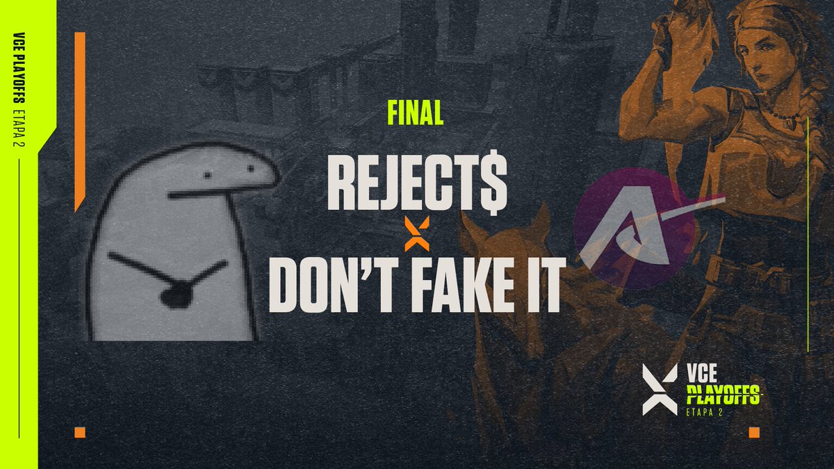 Valorant_PT's tweet photo. CHEGOU A FINAL DO #VCE2 🤩 Das duas equipas, só uma pode ser vencedora!

@RejectsVAL vs #DontFakeIt 👉 https://t.co/CBxHNK7KEi  

🎙️
@andresgval
@Mutes_official
📊
@m0oVe
@Kyzzzzz_
@ForYouPT https://t.co/ETtsXYLVca