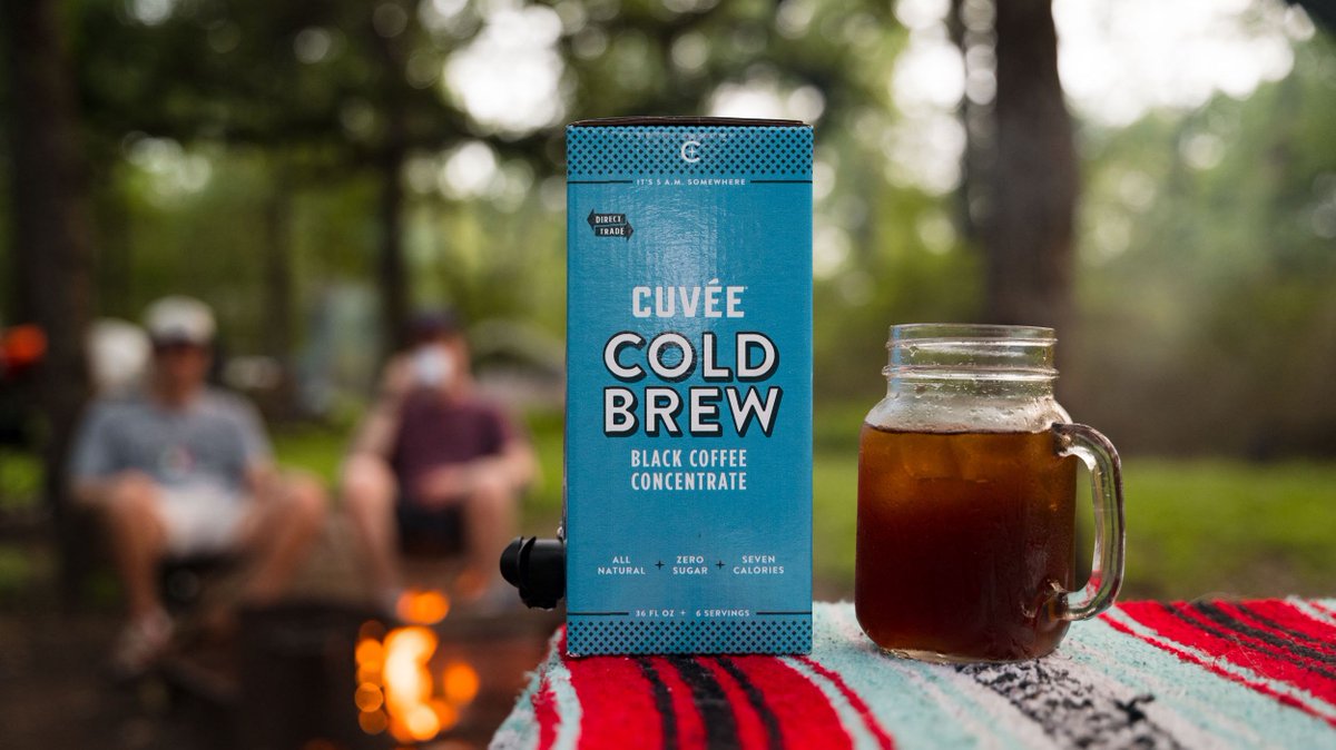 CuveeCoffee's tweet photo. There's nothing quite like a tall glass of Cold Brew when it's hot outside! Bring our Cold Brew Concentrate along on your next camping trip and show us how you cold brew! #coldbrewcoffee #coffeeaddicts #cuvee #cuveecoffee #locallyroasted #atxlocal #austinlocal https://t.co/givSymRsYN