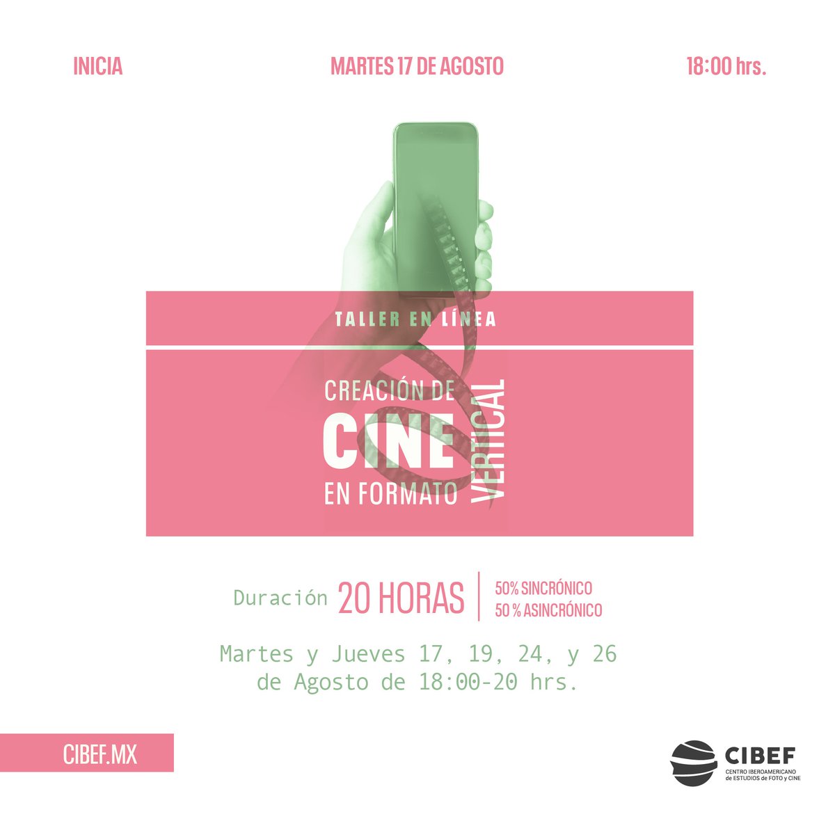 Cibef_col's tweet photo. ¡Dale la vuelta! 🎥 ya se está haciendo cine y publicidad en vertical ¿Qué esperas para hacerlo tu mismx? 🤩

Inscríbete a nuestro taller y crea tu propio cineminuto en formato 9:16 ✨.

 + info por DM o al +52 1 229 107 3233

#CineEnVertical #Vertical #Cineminuto #Talleronline https://t.co/fk4B3K4zCQ