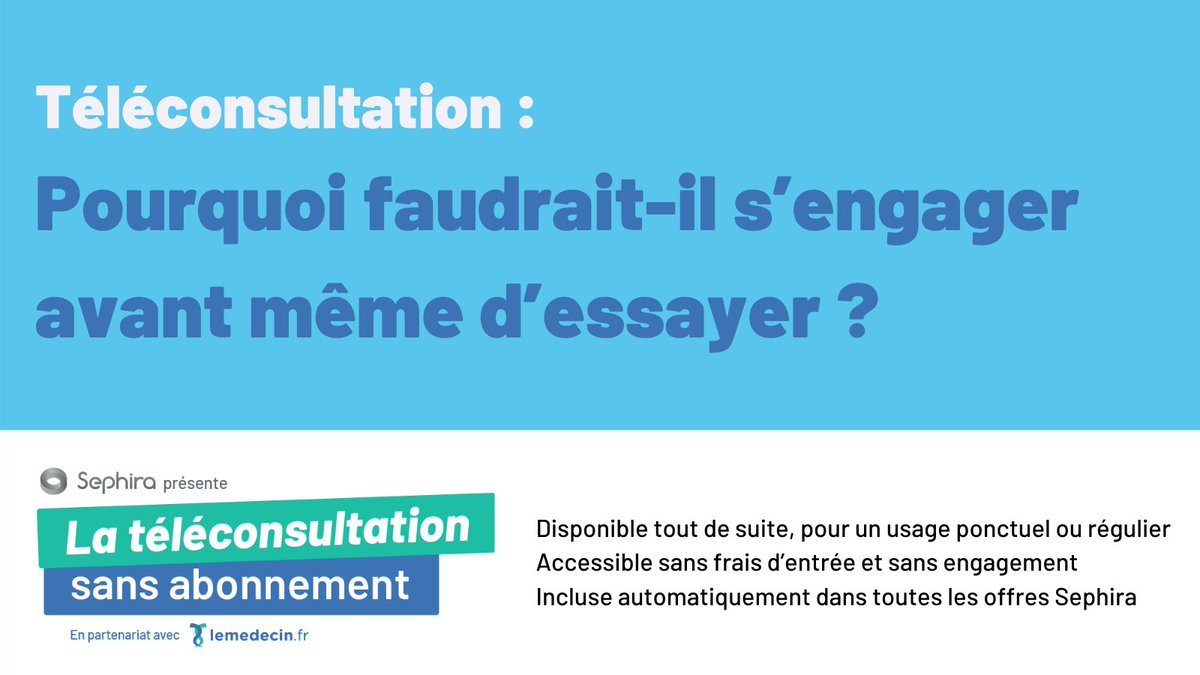 Dès aujourd’hui, 25000 #praticien de #santé, #médecin #libéral #généraliste et #spécialiste peuvent passer à la #téléconsultation sans aucun frais, sans abonnement. #masante2022
Activer le service : swll.to/ThwSy