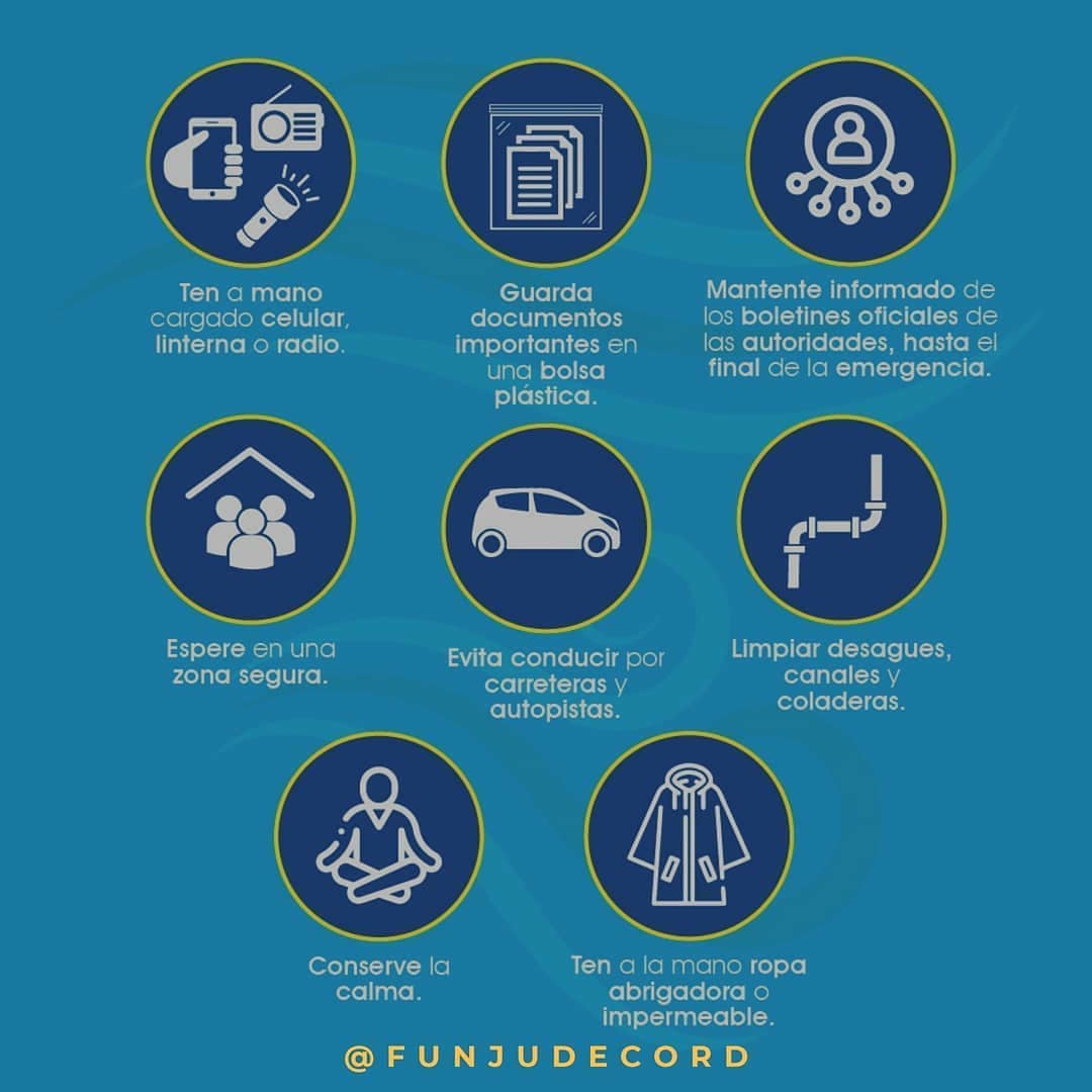 Funjudecord's tweet photo. Te presentamos algunas medidas de seguridad y prevención por motivo del paso de la Tormenta Tropical Fred.

Mantente en contacto con los organismos de seguridad ya sea por las redes sociales, radio o televisión para que no te lleves de rumores o falsas alarmas.

#TormentaFred https://t.co/WnT6i8FI1D