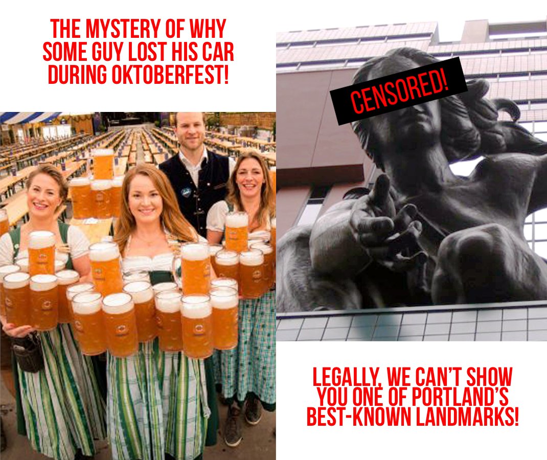 Portland's Portlandia statue is famously unknown! Who knew there are ATMs in Antarctica? Guy loses his car at Oktoberfest — for more than a month! This and more on the #BizarreTravelTales #podcast. linktr.ee/bizarretraveler