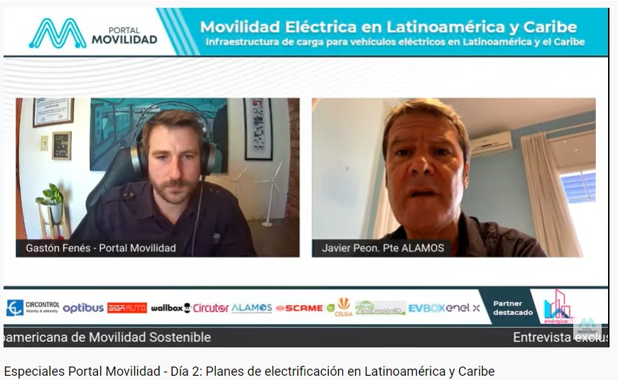 Participación de Javier Peón, Presidente de la Asociación Latinoamericana de Movilidad Sostenible -ALAMOS-. En el webinar "Movilidad Eléctrica en Latinoamérica y el Caribe"
<a href="/alamoslatam/">Asociación Latinoamericana de Movilidad Sostenible</a>  @portalmovilidad