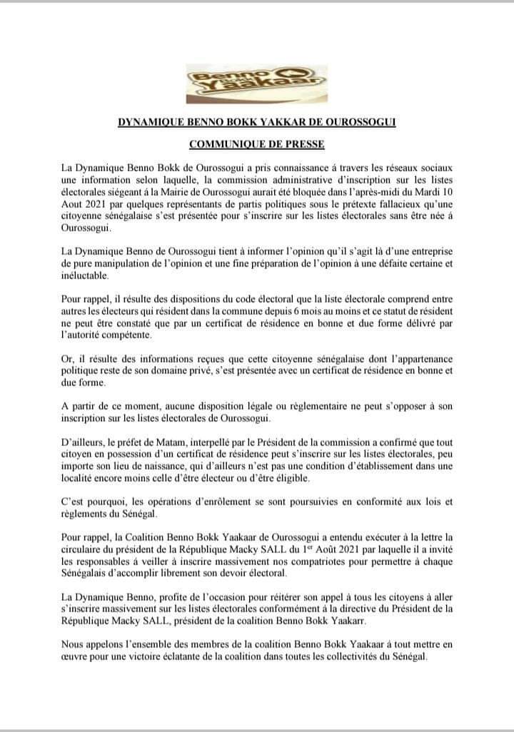 MaitreMBT's tweet photo. #Halte à la désinformation et à la tentative de manipulation de l'opinion!
Les travaux de révision des listes électorales se déroulent #correctement à Ourossogui sous les supervisions des autorités compétentes https://t.co/jsEbD13oF8
