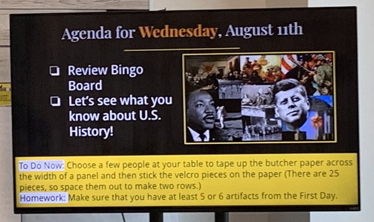 jcolley8's tweet photo. Loved watching Ss on their feet engaging w/ images/docs related to US #history in @ChrisByrum14’s class. Ss placed artifacts in chronological order & shared what they knew. Great way to activate prior knowledge & make connections before starting a new unit #GoodTeaching #MVLearns https://t.co/2Zfs4ytrD8