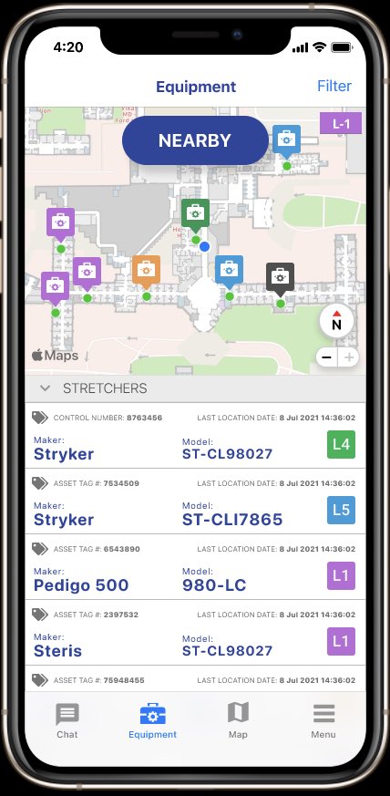 NavvTrack's tweet image. #NavvTrack connects healthcare staff with the equipment they need to find. See what indoor location can do for you at #HIMSS2021 booth C306 or virtually at navv.co