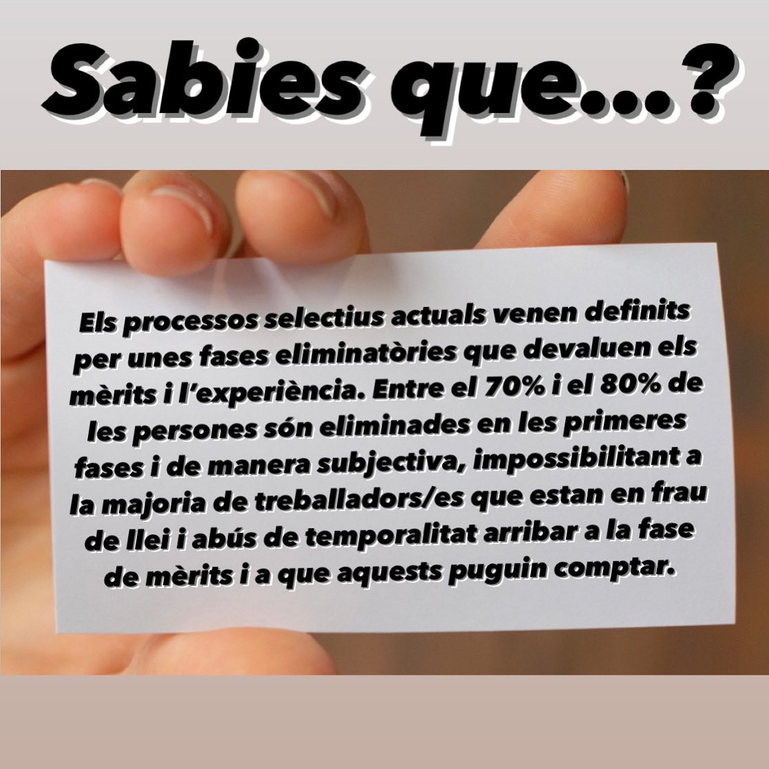 PerUnProcesJust's tweet image. Sabies que…?

#perunprocesjust #oposicions #interines #interins #joreclamoperunprocesjust #docents #mestres #estabilitat #aturemelfrau #fraudellei #fixesa #garanties #educació #educaciópública