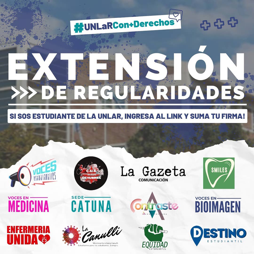 VOCESEstudiant1's tweet photo. #UNLaRCon+Derechos 📣

📎 Extensión de regularidades
Cómo referentes estudiantiles de diferentes carreras de la UNLaR, solicitamos la extensión de las  regularidades que fuera dada en su momento por la resolución interdepartamental+ https://t.co/e52ENb2Ajz