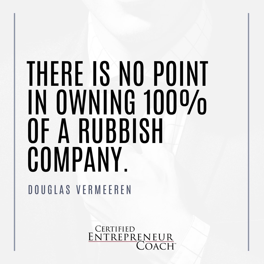 CertEntrepCoach's tweet image. “There is no point in owning 100% of a rubbish company.” -Douglas Vermeeren

Share your insights and hit Like.

#entrepreneur #coaching #certifiedentrepreneurcoach #businesscoach #entrepreneurcoach #entrepreneurmindset #lifestylebusiness #businessadvice #businessstrategy