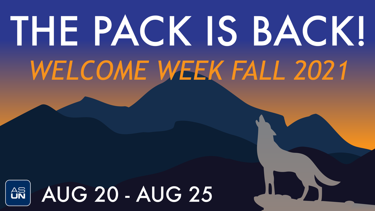 Save the Date for Welcome Week! We're kicking off with...

8/20 🎶Welcome Week Concert 🎶

8/22 🎨Paint the "N" 🎨
8/23 🍬Taste of Reno 🍬
8/24 🔥Beat the Heat 🔥
8/25 🍽Wolf it Down 🍽
8/26 🪵Club Fair &amp; BBQ 🪵

More details soon!

#ASUN #WelcomeWeek #WolfPack