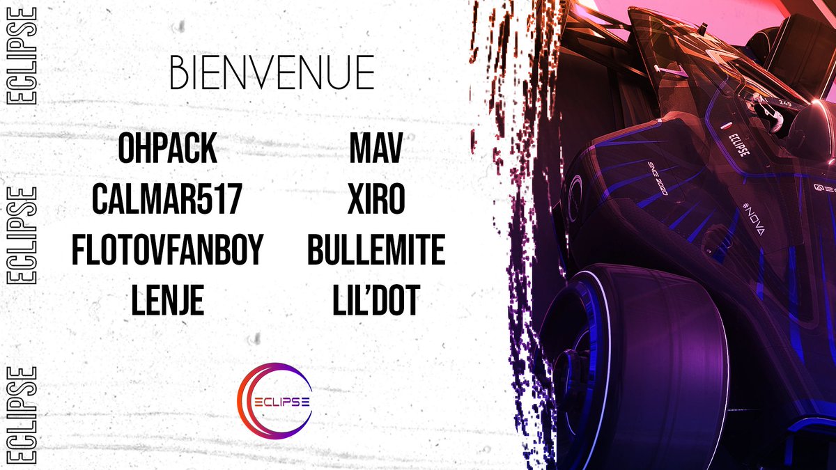 EclipseEsportFr's tweet photo. Avoir 3 équipes, ça demande d'avoir beaucoup de pilotes! On souhaite donc la bienvenue à @Ohpack60 @calmar517 @Lenje__ @tm_mav @TmXiro @BulleMite @LilDotTheGod et Flotovfanboy!

#trackmania https://t.co/Rlc6QzsSpb